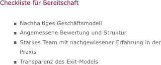Checkliste f�r Bereitschaft